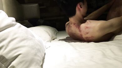 Young couple's hotel room selfie uploaded