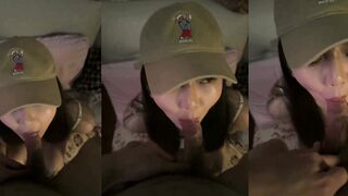 Beautiful girl wearing hat blowjob sex cumshot